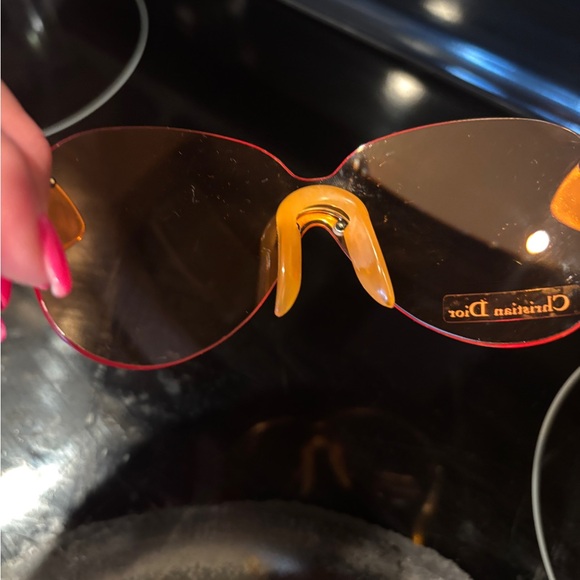 Christian DIOR Vintage PILOT 33Y 120 Orange Tinted Sunglasses Made in Austria - Picture 14 of 16